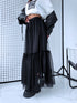 Punktuotas tiulio sijonas "DIVINE LA3628" - JUODAS